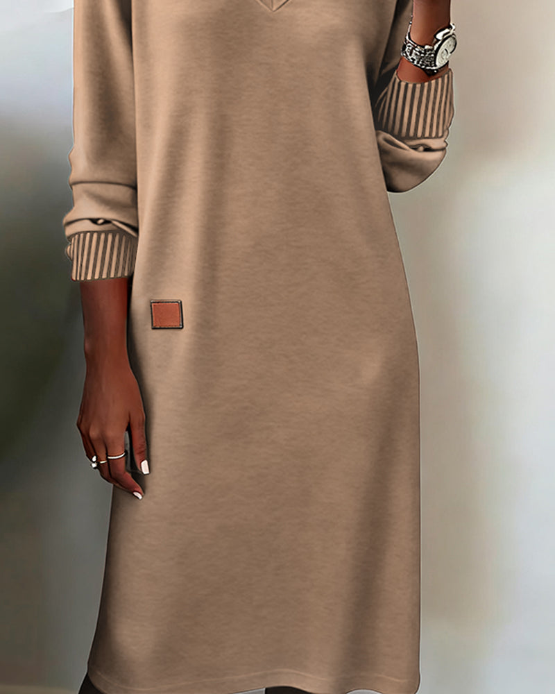 Elegant V-Neck Sweater Dress