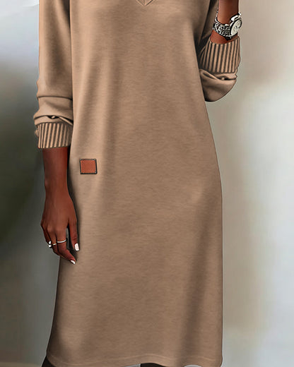 Elegant V-Neck Sweater Dress