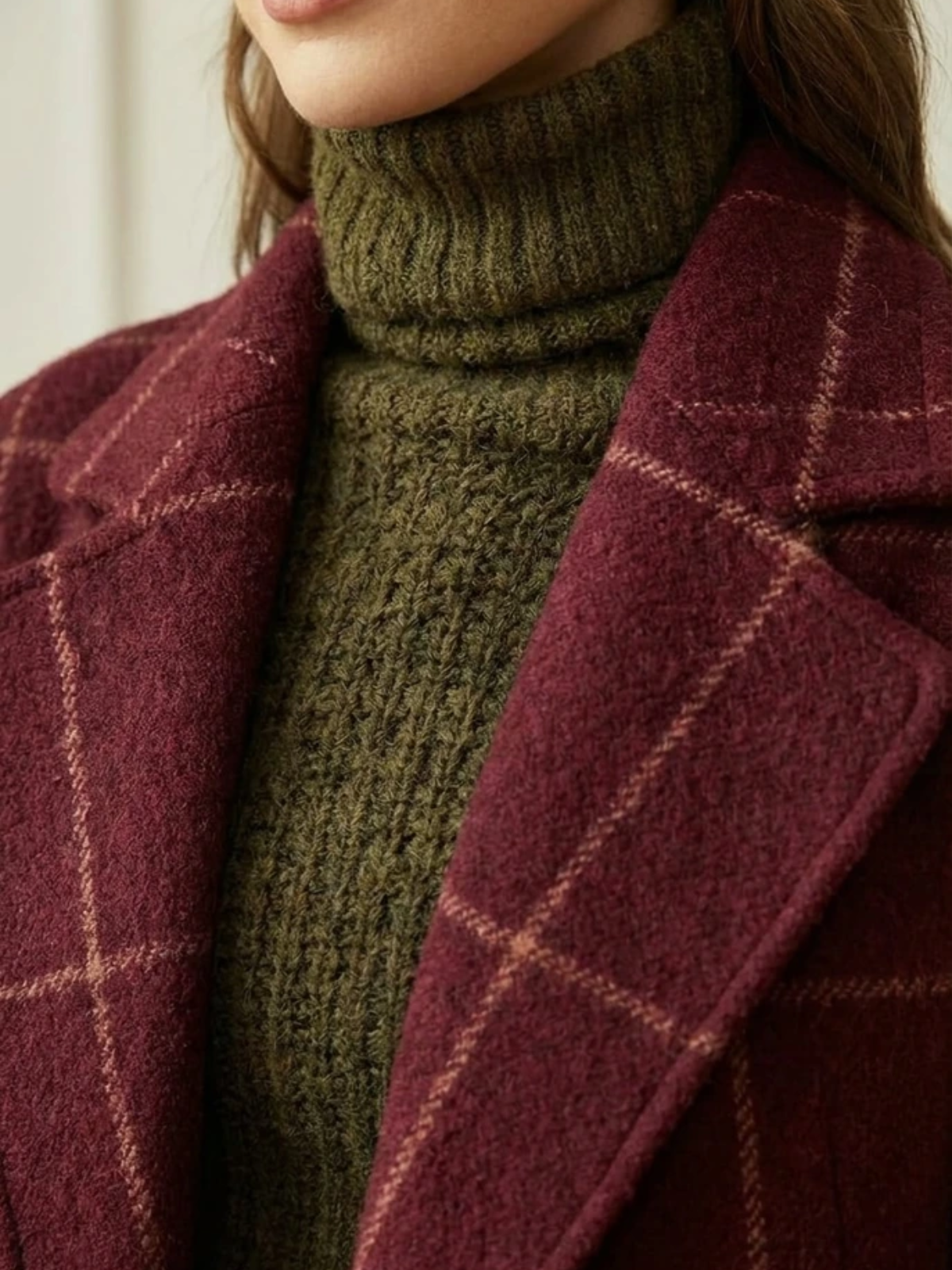 CHARLOTTE | Checked Tailored Long Coat