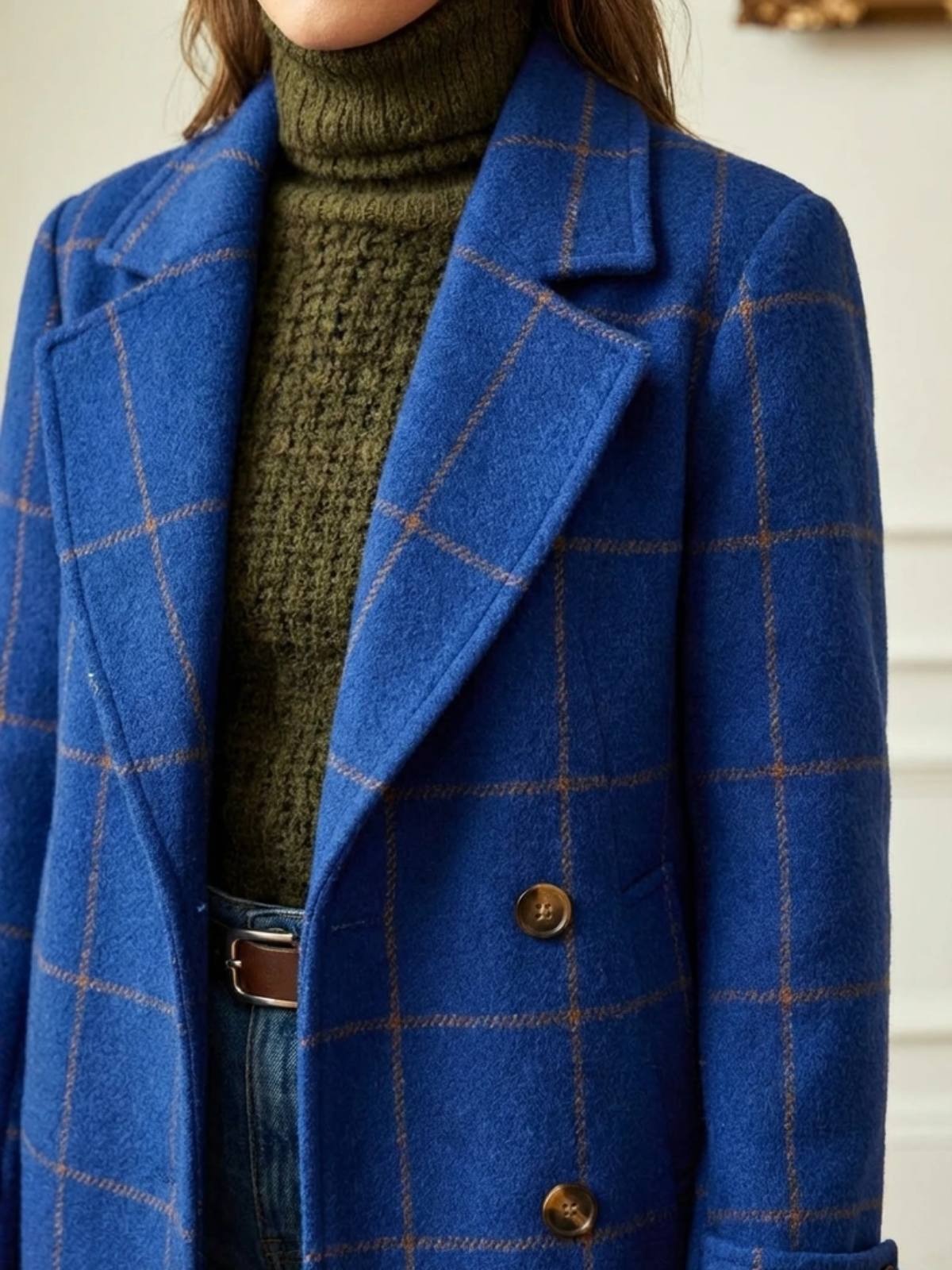 CHARLOTTE | Checked Tailored Long Coat