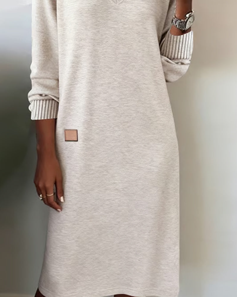 Elegant V-Neck Sweater Dress