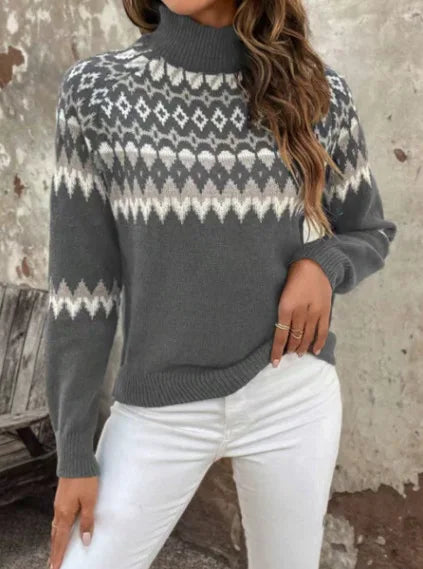 Elisa- Warm Sweater with Winter pattern