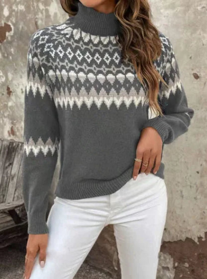 Elisa- Warm Sweater with Winter pattern