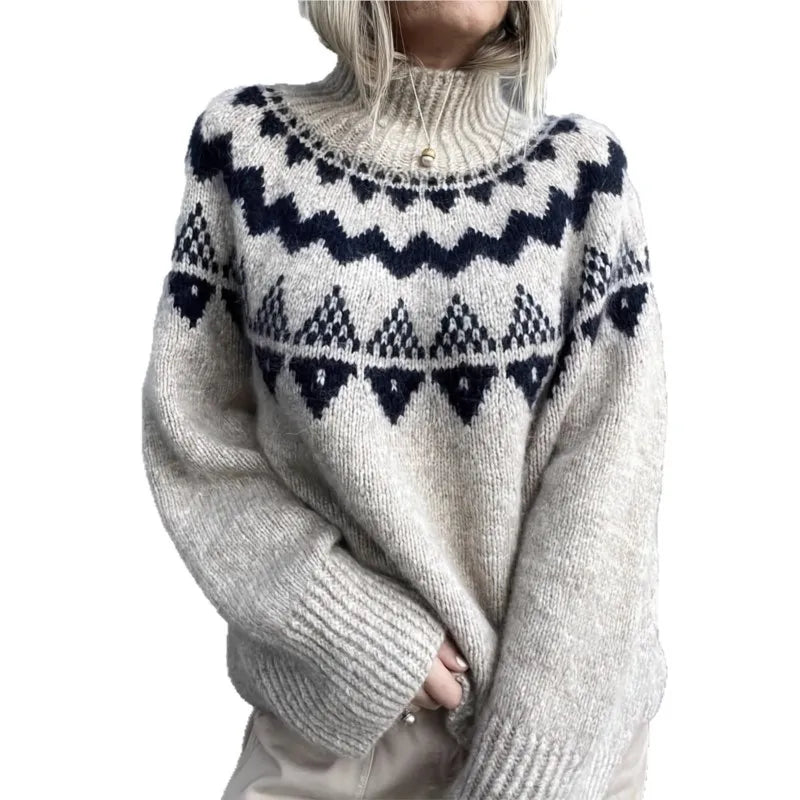 Clara - Sweater with shoulder pattern