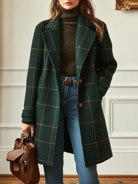 CHARLOTTE | Checked Tailored Long Coat